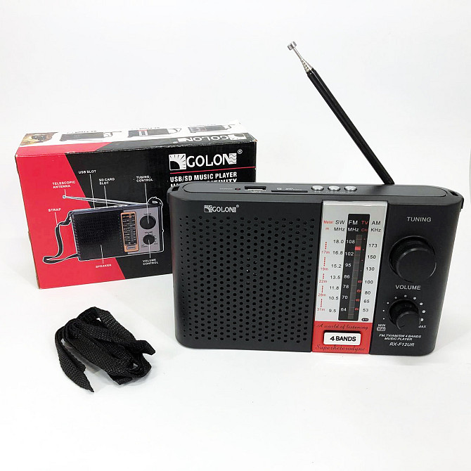 Портативный приемник для любителей радио GOLON RX F12 AM/FM/SW, Радио с флешкой am радиоприемник JE-70 Львов - изображение 3
