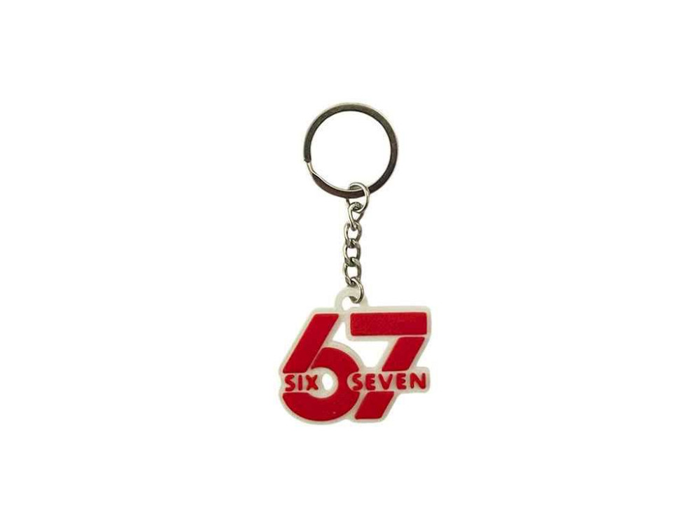 Брелок 3х4см пластик бело-красный 67 (six seven) ТМ 3DSD Киев - изображение 1