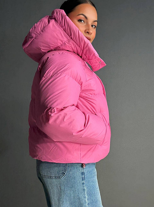 Куртка жіноча Lady Yep 10005 дута пуффер з капюшоном рожева, рожевий, 42 Київ - фото 14
