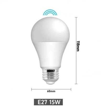 Лампа LUXEL A60 10W 4000K E27 з датчиком руху Харків