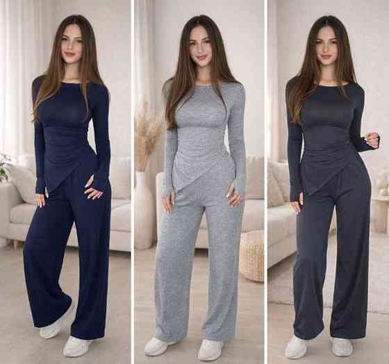 Женский базовый костюм двойка: лонгслив и штаны турецкий трикотаж вискоза Меланж, 46/48 Одесса