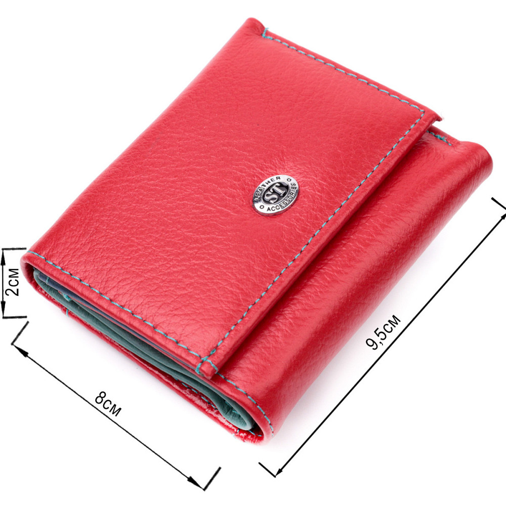Яркий маленький кошелек для женщин из натуральной кожи ST Leather 19502 Красный Киев - изображение 3