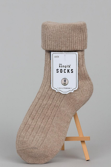 Шерстяные женские носки с отворотом КОРОНА. Набор из 5 шт. Корона Ангора. Размер 36-41 Киев - изображение 7