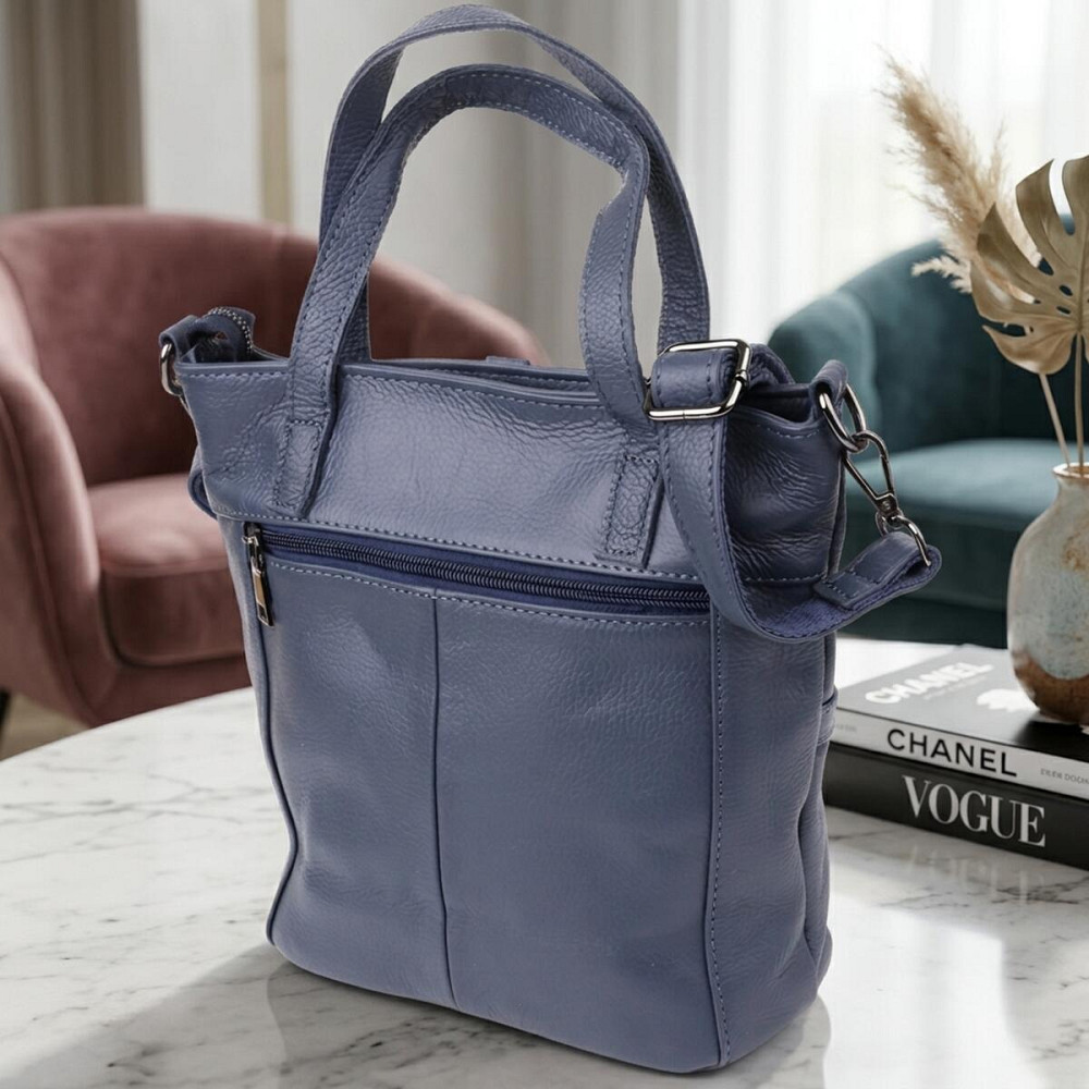 Красивая женская сумка из натуральной кожи Vintage 22995 Синий Киев - изображение 14