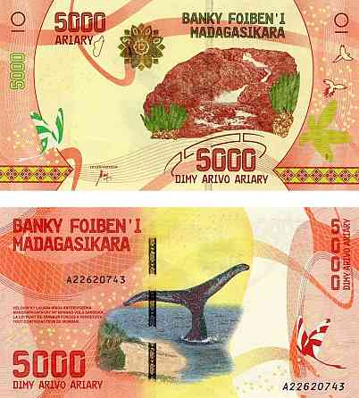 Мадагаскар 5000 аріарі 2017р UNC Р-102 Полтава