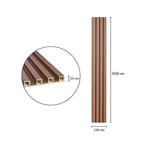 Рейка декоративная WPC стеновая 3000х160х23мм Капучино SW-00001538 Днепр