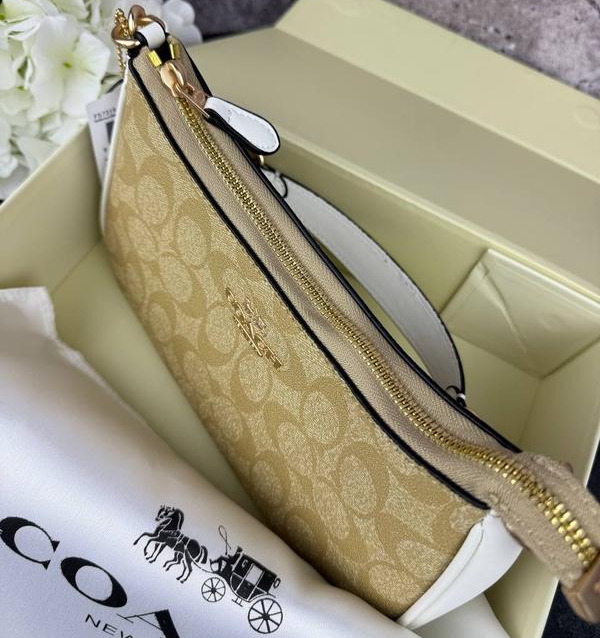 Сумка жіноча з двома ручками (Бежевий з білим) Вінниця - фото 7