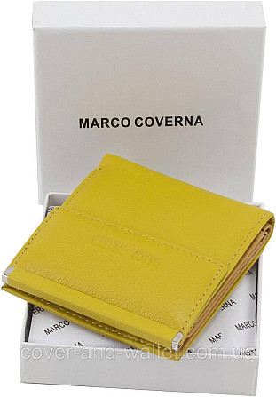 Жовтий жіночий гаманець маленького розміру із натуральної шкіри Marco Coverna Київ - фото 8