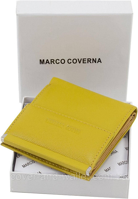 Желтый женский кошелек маленького размера из натуральной кожи Marco Coverna Киев - изображение 8