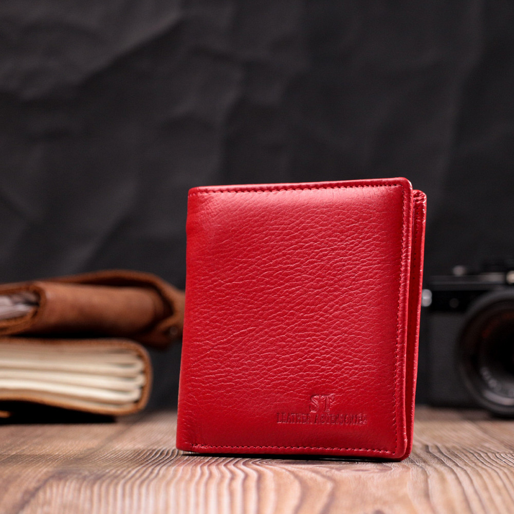 Яскравий жіночий гаманець із натуральної шкіри ST Leather 19465 Червоний Київ - фото 6
