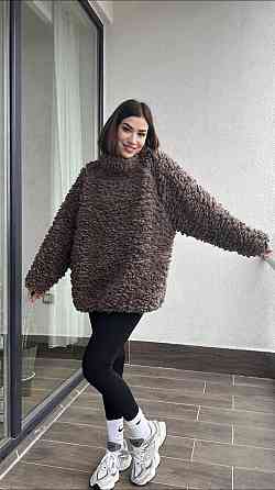 Женский теплый и стильный худой мех тедди Шоколад Одесса