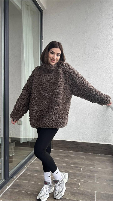 Женский теплый и стильный худой мех тедди Шоколад Одесса - изображение 4