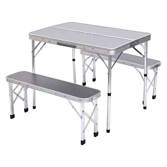 Lugi Комплект туристичний стіл + 2 лавки складні меблі Сірий Lugi JY-9060G Киев