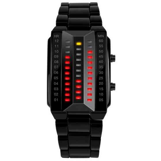 Унікальний бінарний чоловічий годинник Skmei 1035 (Чорний) Вінниця