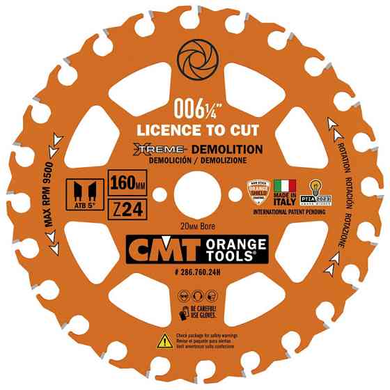 Пильный диск по дереву с гвоздями CMT 160x20x24z K2.3/1.2 (286.760.24H) Одесса
