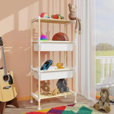 Стелаж Eurogold дерев'яний з 2-ма кошиками (92,5*49*28см) S-50 (ЕГ S-50 W) Вінниця - фото 2