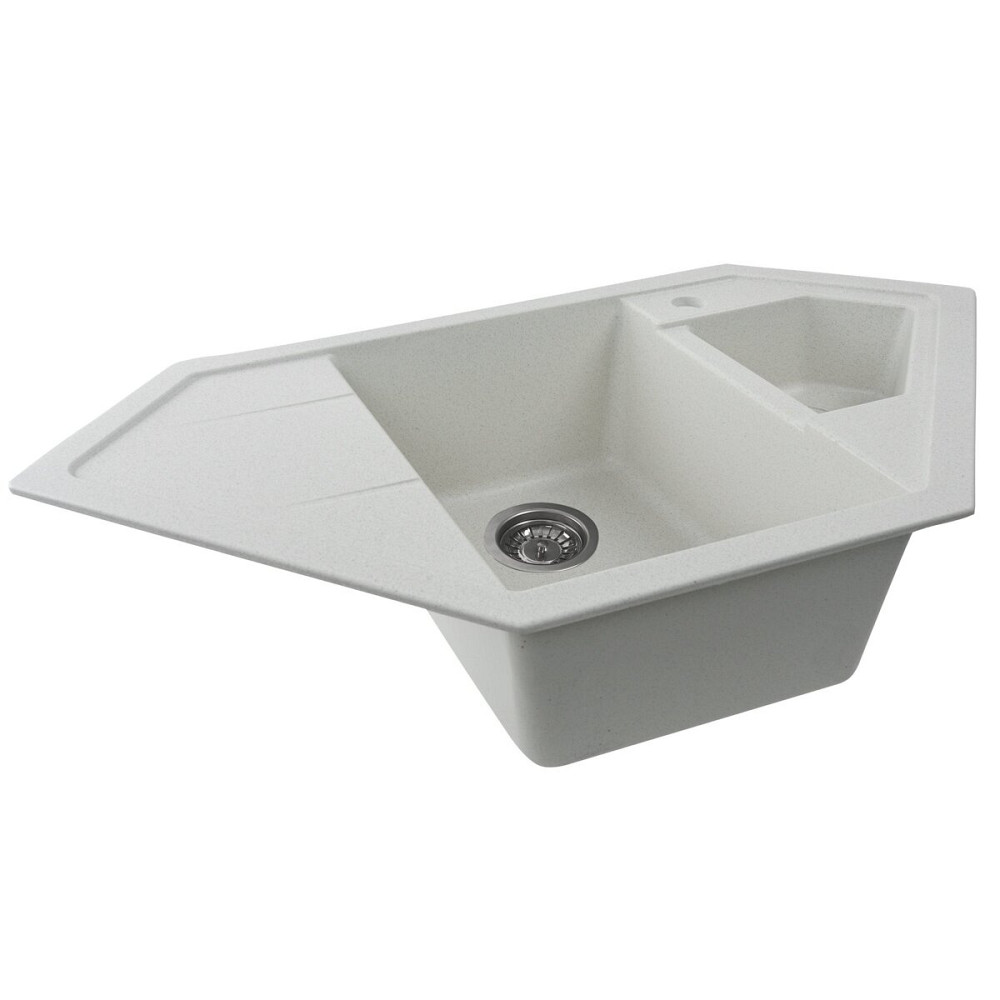 Гранітна мийка для кухні VALESO 9950 PANDORA матова Біла в крапку Коломыя - изображение 4