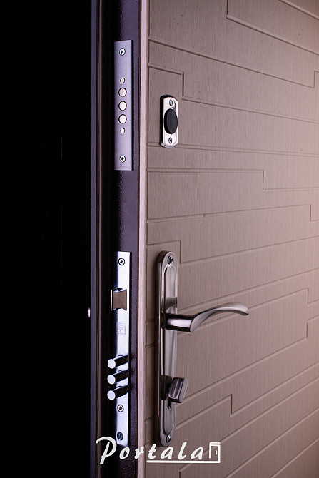 Двері квартирні, серія Комфорт, модель Естепона, на трубі венге темний/венге світлий, 2 замки Київ - фото 3