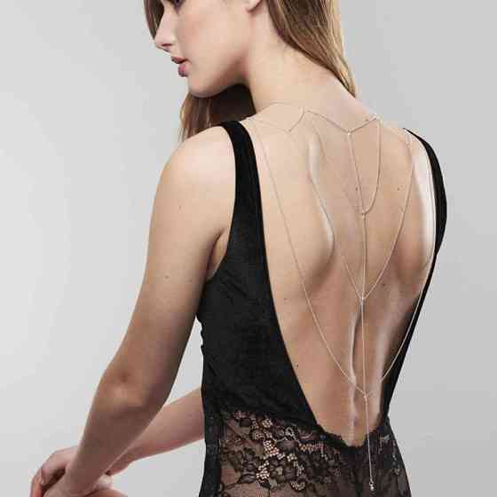 Цепочка для спины Bijoux Indiscrets Magnifique Back and Cleavage Chain -Silver, украшение для тела Sex Aura Киев
