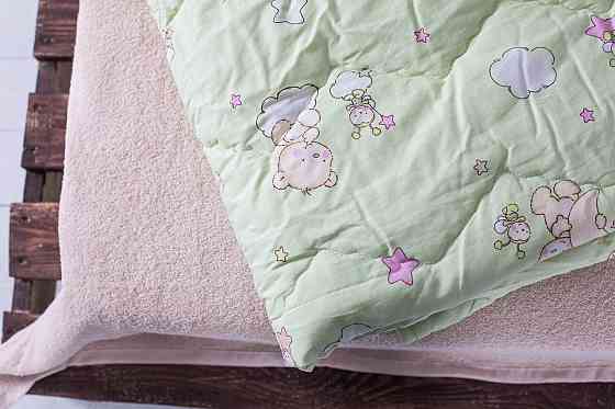 Ковдра дитяча Ecotton 110х140 см антиалергенна стьобана з бязі салатова 10-0214 green Коломыя