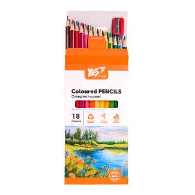 Олівці кольорові Yes Orange Line 18 кольорів з точилкою (290739) Вінниця