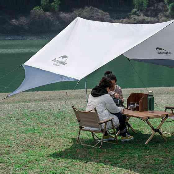 Тент для кемпінгу Naturehike Hexagon NH16T013-S, 150D / Silver Coated, 520*460 см, сіро-блакитний (з Київ