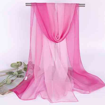 Жіночий шифоновий шарф 150 на 48 см рожевий Київ