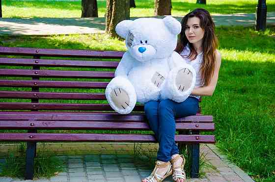 Плюшевий ведмедик М'яка іграшка Потап 90 см Білий Тернопіль