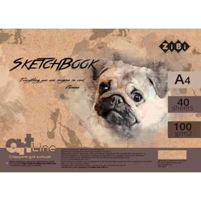 Альбом для рисования ZiBi А4, Скетчбук ART Line 40 листов, пружина кремовый блок (ZB.1483) Винница