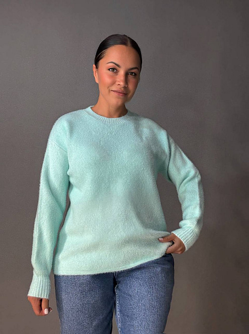 Светр жіночий Fancy Matinee 5977 ангора базовий, м’ятний, one size Київ - фото 17