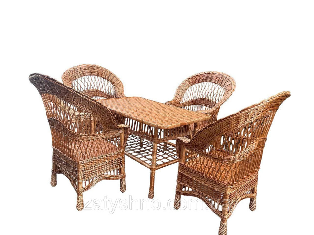 Набор из лозы стол с креслами Киев - изображение 1