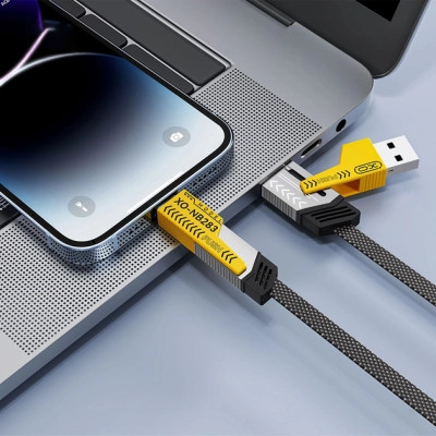 Дата кабель USB-C + USB A to USB-C + Lightning XO (NB283-CAI.gray) Винница - изображение 3