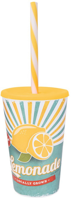 Склянка з трубочкою Herevin Lemonade 0.65 л (161948-027) (6965058) Київ - фото 1