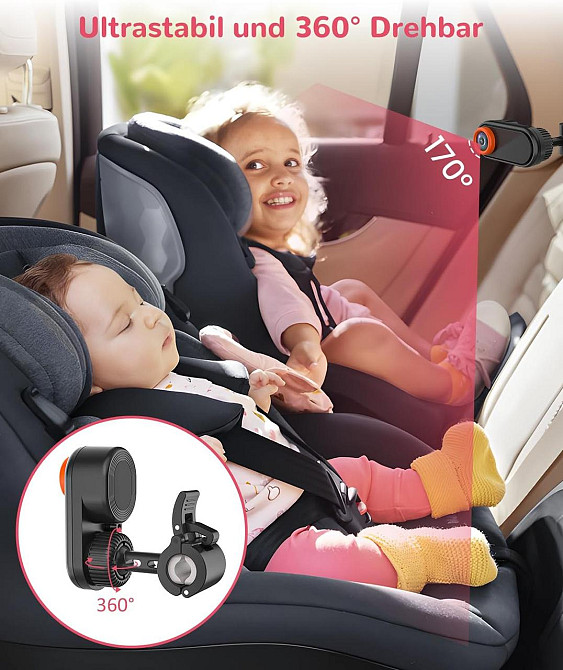 Автомобильная видеоняня LUCKVIEW монитор 5.2” с камерой заднего вида для малышей в авто Full HD ночное видение Киев - изображение 3