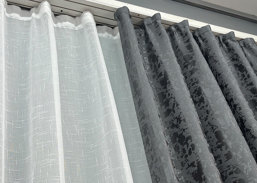 Комплект готовых штор VR-Textil Лен мрамор Pavliani ХО № 1262ш Графитовый 100х280 см 2 шт (31-560) Киев - изображение 16