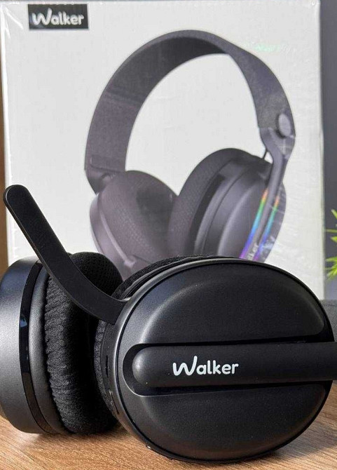Игровые Bluetooth наушники WALKER WBT-83 Black с микрофоном. Харьков - изображение 1