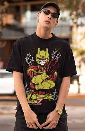 Футболка для мальчика аниме Мазингер З Раре Лого оверсайз (рост от 165 до 180 ) Черний AnimeJ1181m Днепр