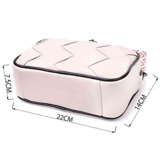 Стильна жіноча сумка з палітуркою з натуральної шкіри Vintage 22407 Біла Київ