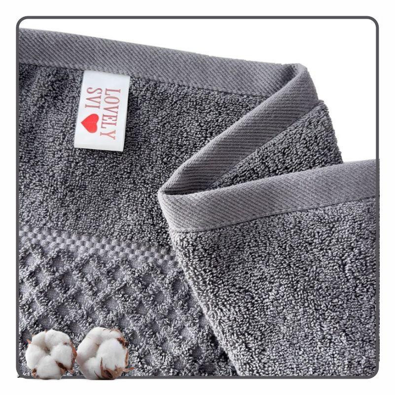 Рушник банний Lovely Svi  бавовна жаккардове для ванної, готелів, СПА - 70 х 140 см Diamond Grid Сірий (541124) Київ - фото 2