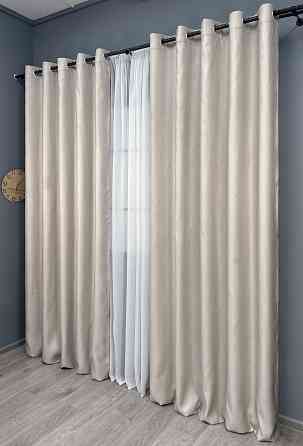 Комплект готовых штор на люверсах VR-Textil Рогожка TERRA LUXE № 1859ш Пепельный 150х270 см 2 шт (37-0299) Киев