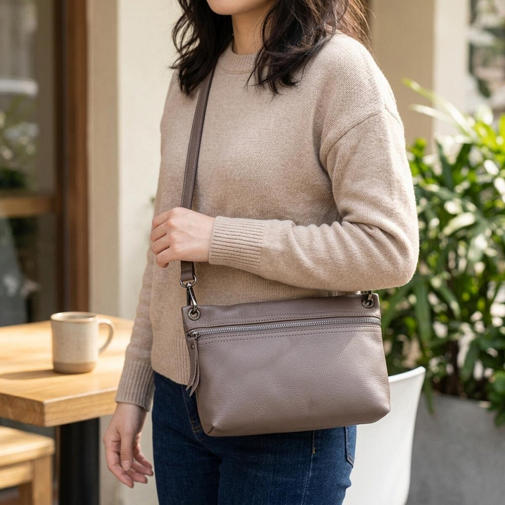 Сумка жіноча на плече з натуральної шкіри Vintage 23006 Коричневий Київ - фото 12