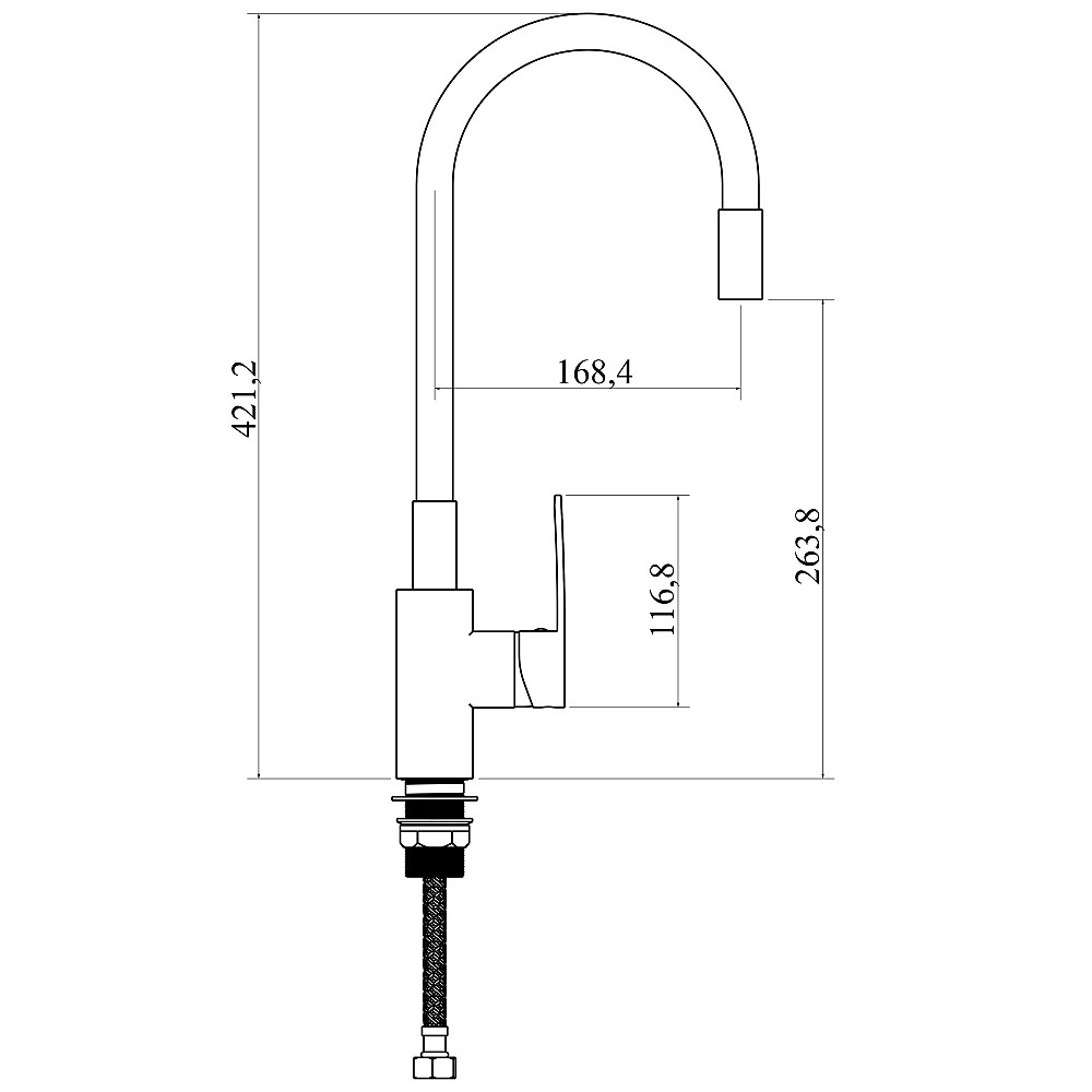Змішувач для кухні DOMINO RONDO DND-203SR-SB Тернопіль - фото 6