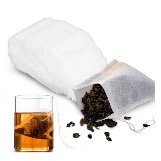 Фильтр-пакет для заваривания чая и трав 100 шт, одноразовые чайные пакетики с затяжкой Киев - изображение 1