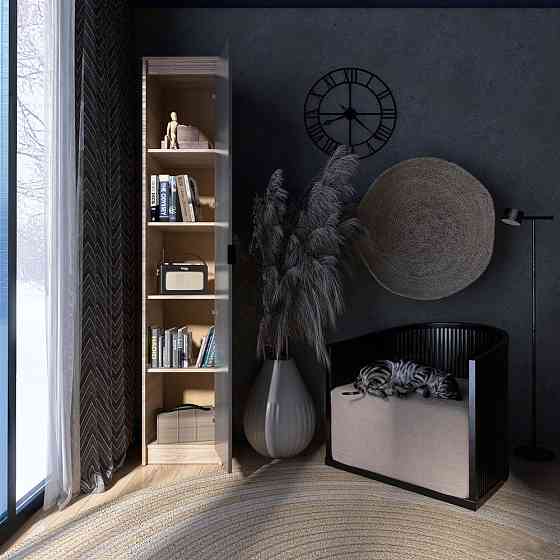 Шкаф-пенал закрытый Эверест Сити-400 Дуб сонома/Графит (DTM-071091) Львов