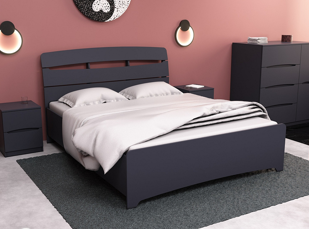 Кровать Дельта двуспальная, Антрацит, 2132х1650х1070 Львов - изображение 4