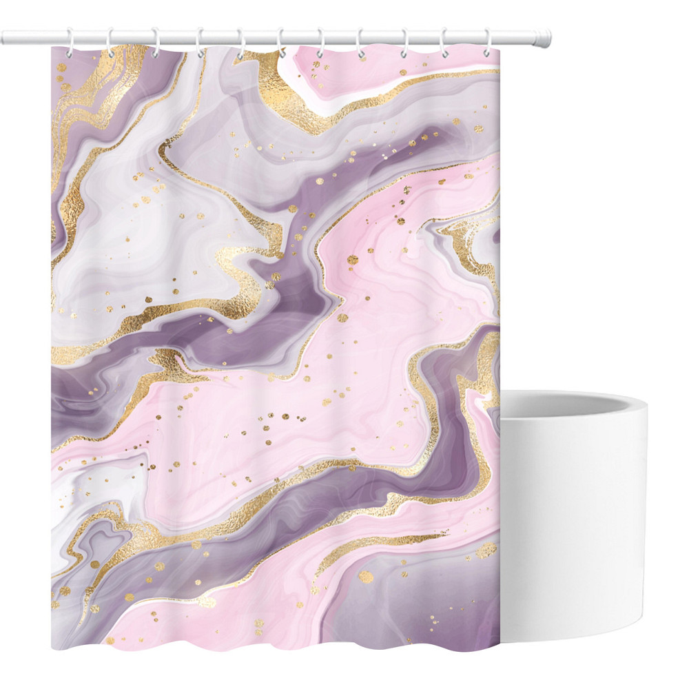 Шторка для ванни з поліестеру водонепроникна Bathlux 180x180 см з кільцями, фіранка для ванної кімнати Кам'янець-Подільський - фото 2