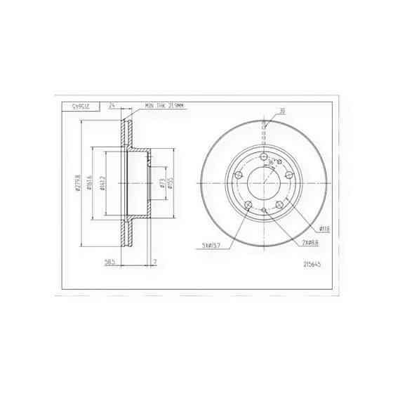 Диск Fiat Ducato, Peugeot Boxer (1994-2006) передній (280mmx24mm) гальмівний Мукачево