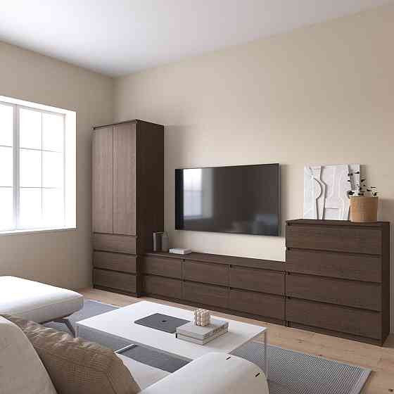 Комплект мебели в гостиную VAYS, шкаф R-9 тумба R-12 комод R-4 Венге Темный Львов