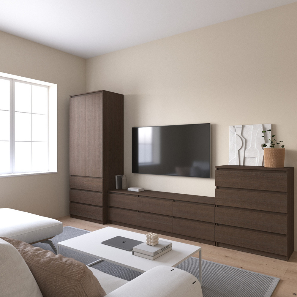 Комплект мебели в гостиную VAYS, шкаф R-9 тумба R-12 комод R-4 Венге Темный Львов - изображение 1