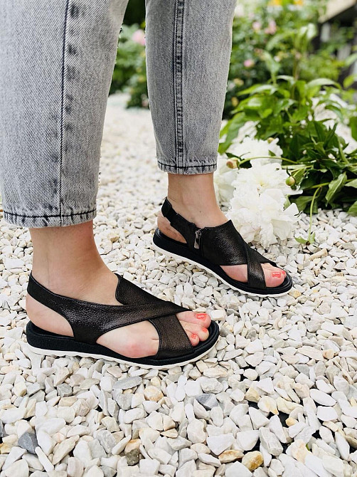 VIKTTORIO Босоніжки жіночі VIKTTORIO Лена чорні (літо, шкіра натуральна) (3682) Коломыя - изображение 9